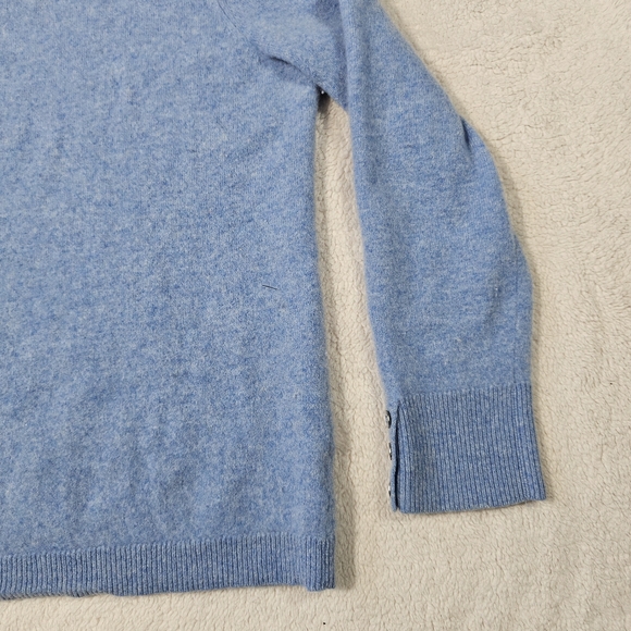 Talbots Soft Blue Cashmere Sweater Button Cuff - Picture 3 of 12